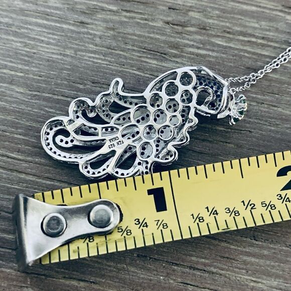 Peacock Jewel Cote d’Argent Sterling Silver Pendant Necklace - Picture 5 of 5